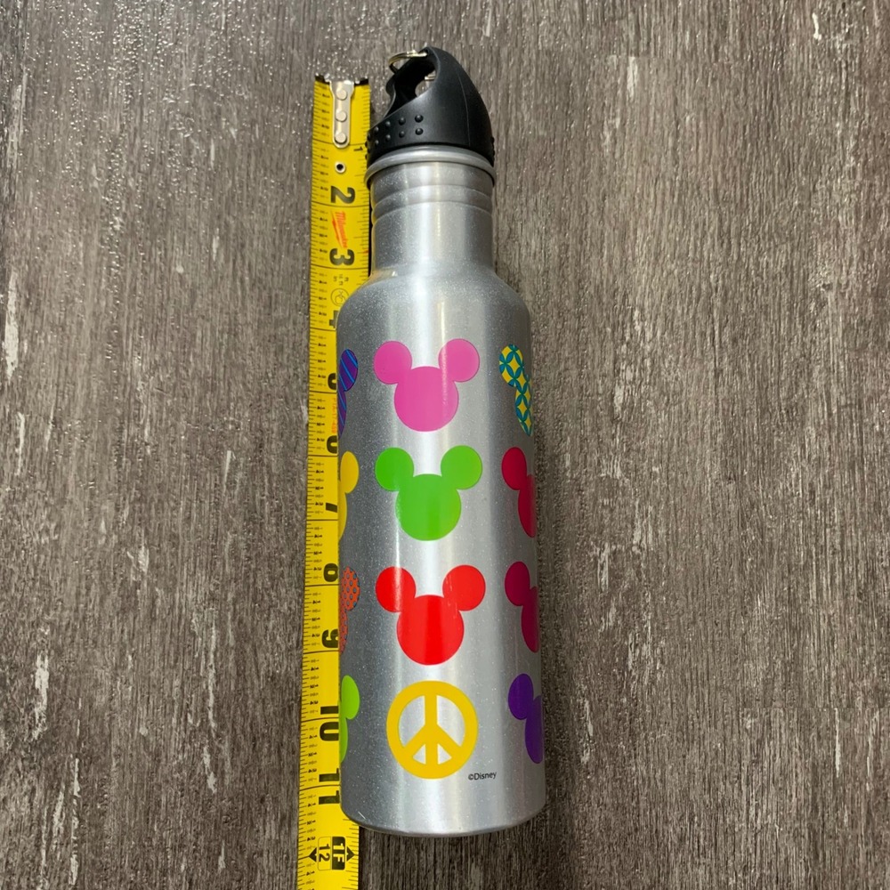 Disney Mickey Mouse Peace Sign Reusable Water Bottle Aluminum BPA Free